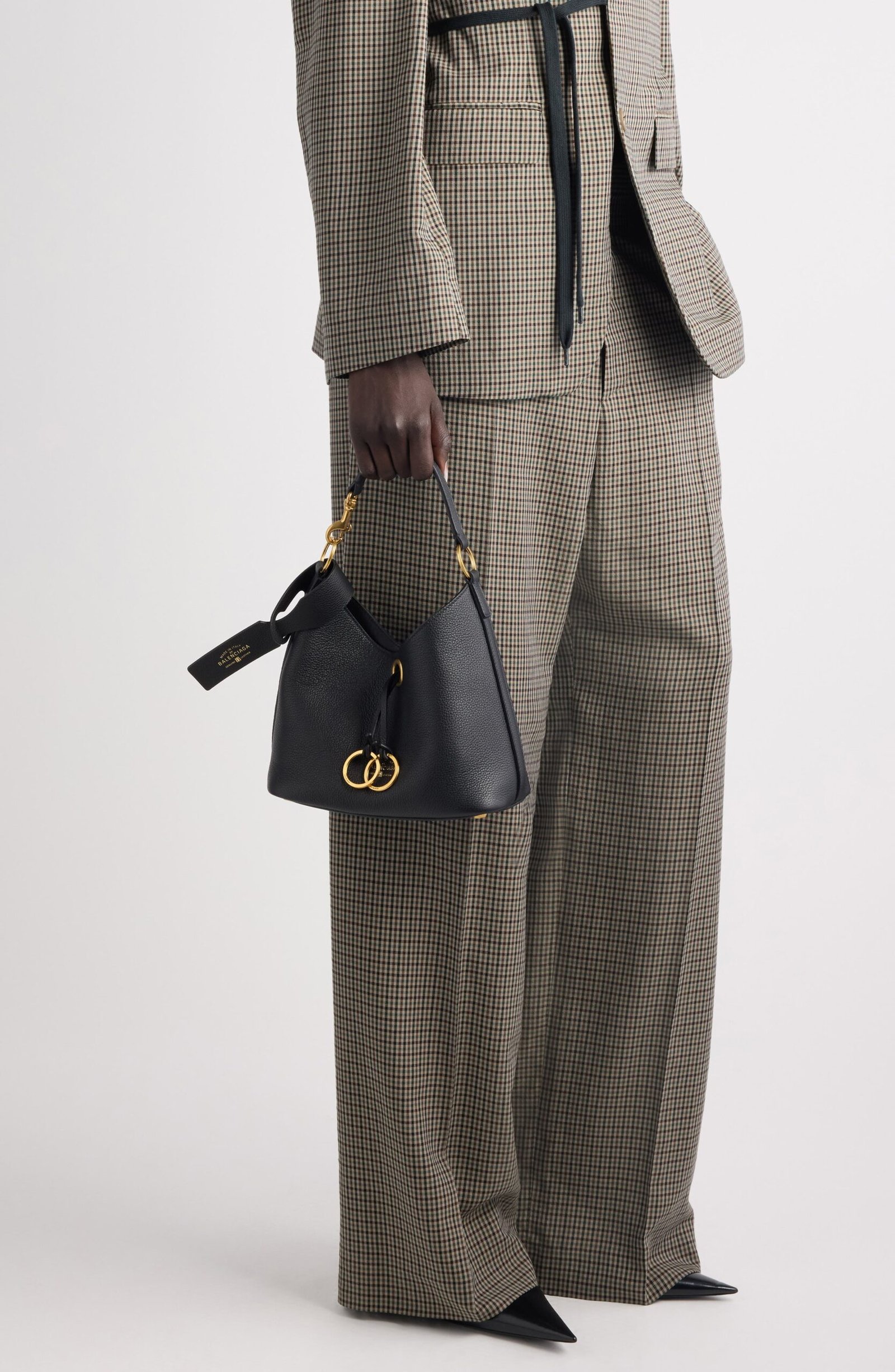 Balenciaga Small Carrie Grained Leather Hobo Bag - Image 3