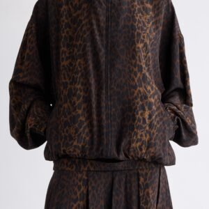 Balenciaga Oversize Leopard Print Tracksuit Top