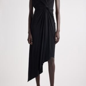 Balenciaga Draped Asymmetric Jersey Midi Dress