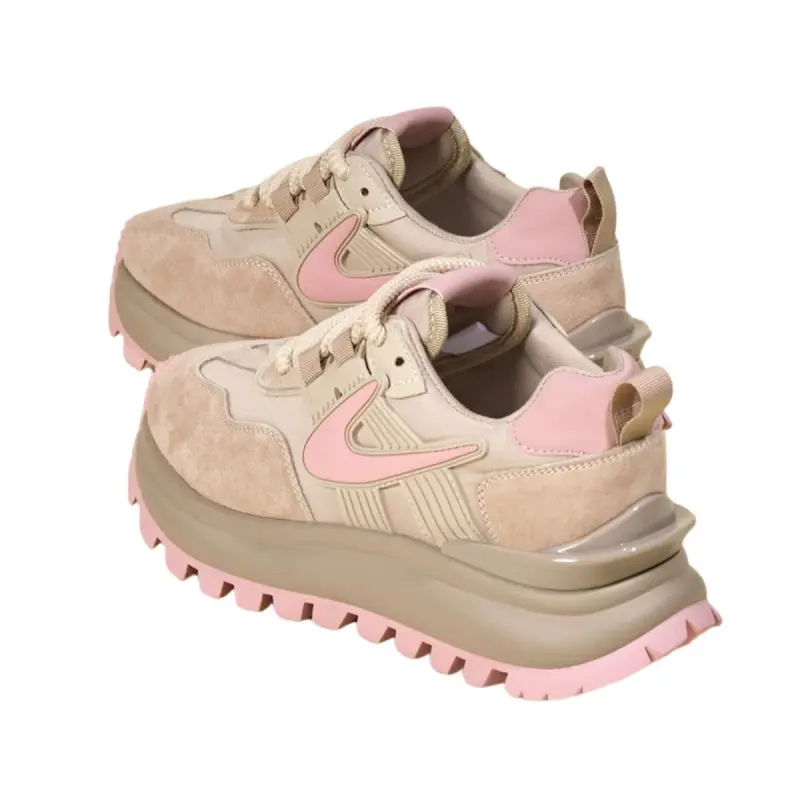 Trend Pink Shoes Stylish Platform Sneakers for Women, Lightweight Daily Wear Dad Shoes with Anti-Slip Sole and Cushion Support - Image 5