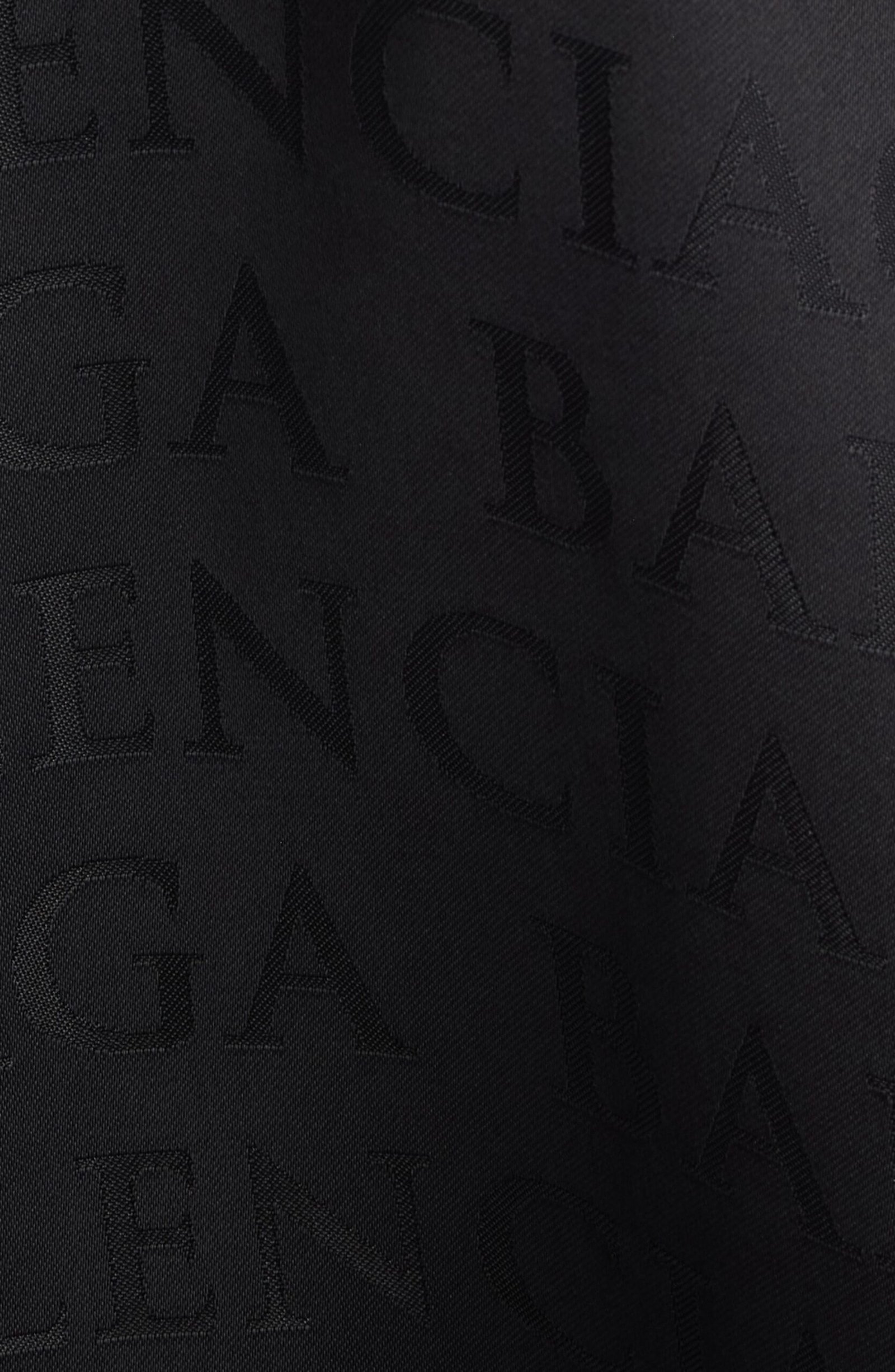 Balenciaga Cocoon Logo Jacquard Oversize Long Sleeve Satin Shirtdress - Image 6