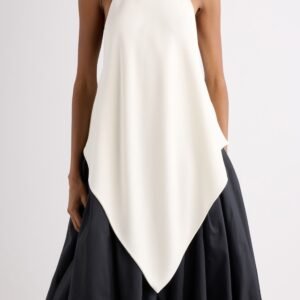 Balenciaga Wool & Silk Crepe Scarf Top