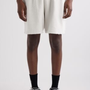 Balenciaga Distressed Logo Embroidered Sweat Shorts