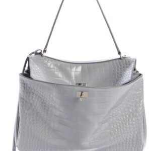 Balenciaga Medium Rodeo Croc Embossed Leather Handbag