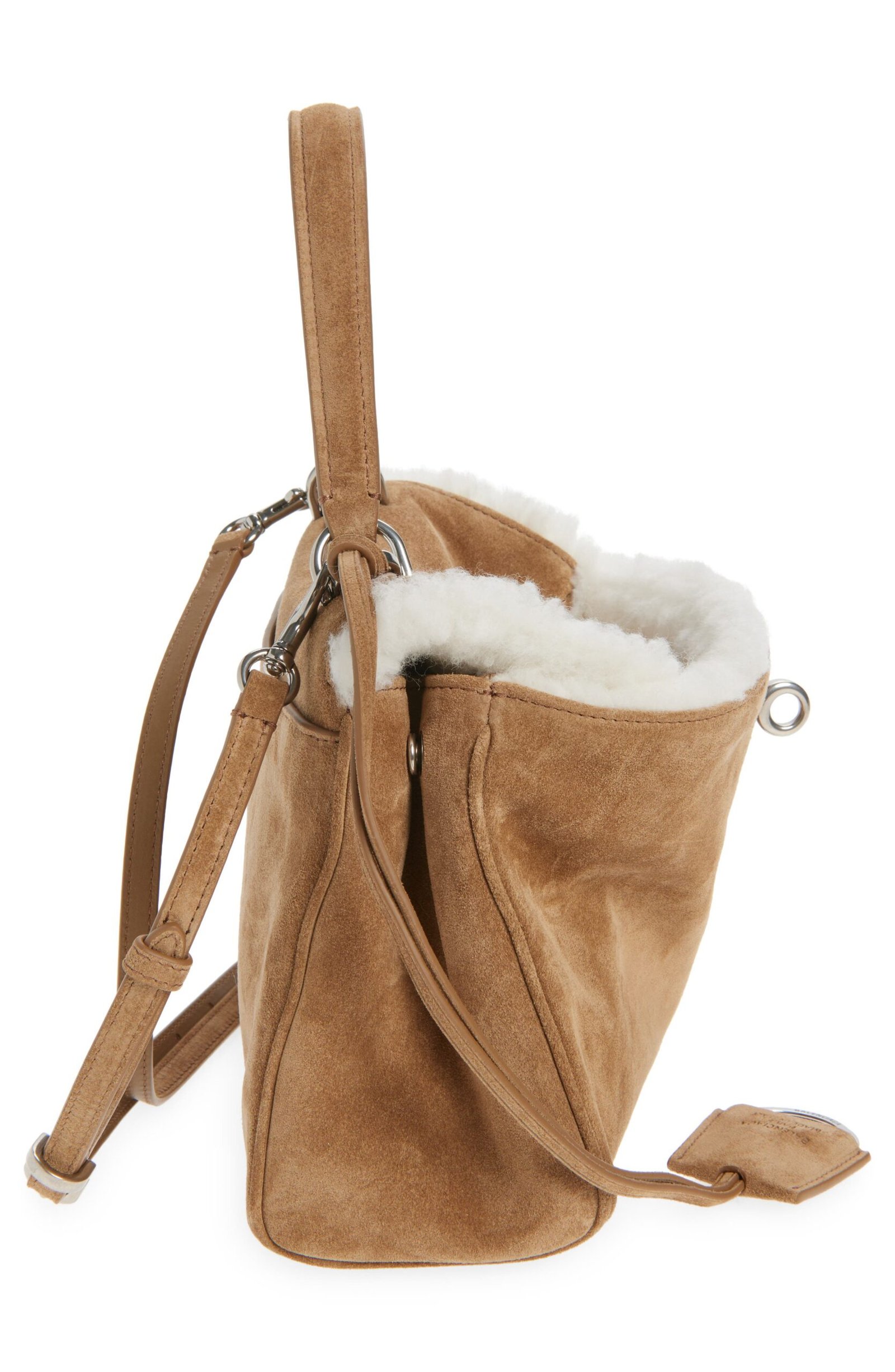 Balenciaga Mini Rodeo Suede & Fleece Top Handle Bag - Image 6