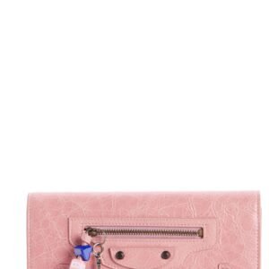 Balenciaga Le City Charm Textured Leather Long Wallet