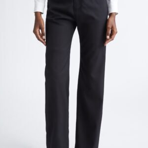 Balenciaga Straight Fit Stretch Wool Twill Tailored Pants