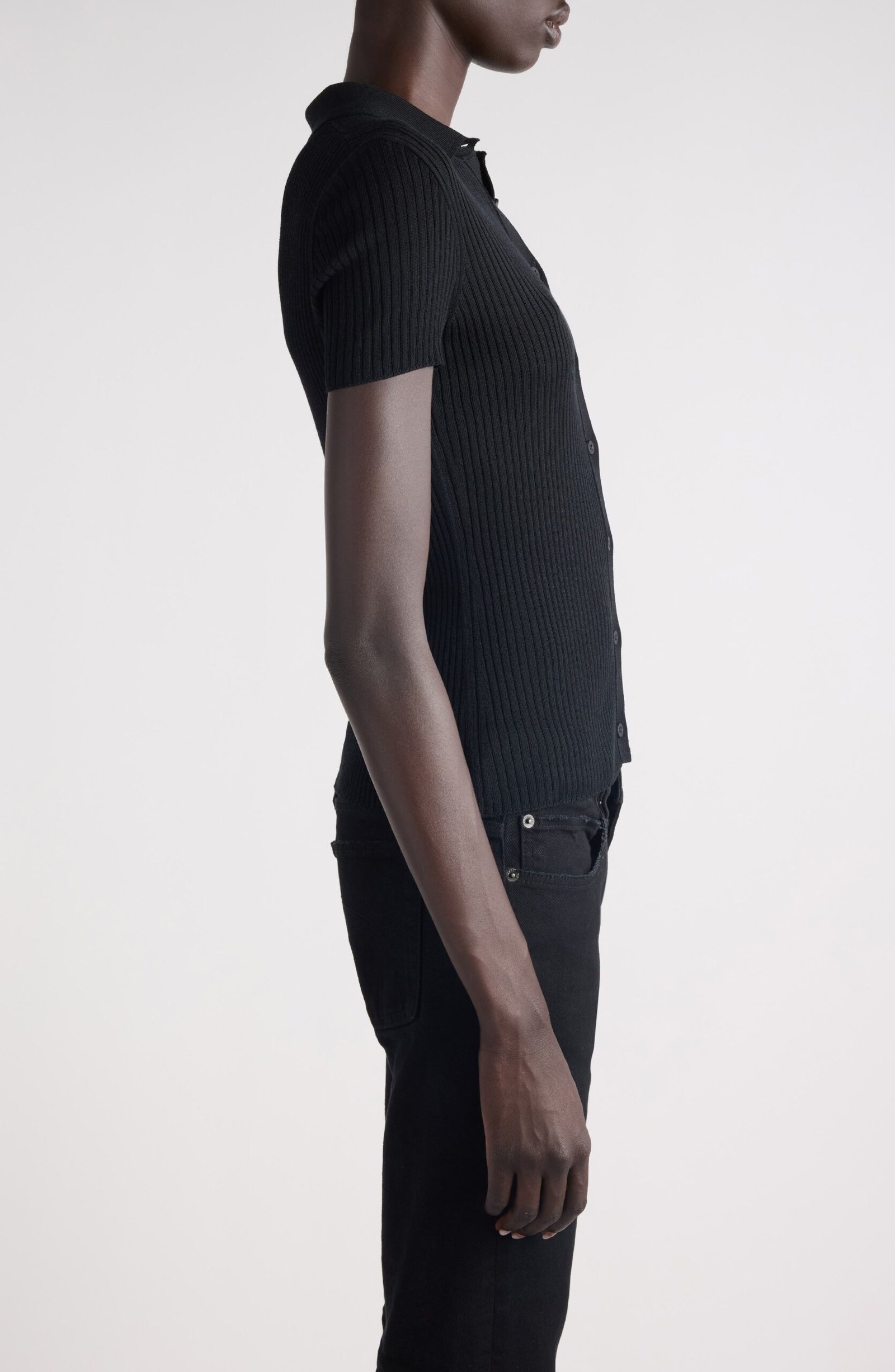 Balenciaga Short Sleeve Rib Top - Image 3