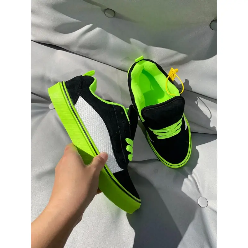New Couple Sneakers Fluorescent Trendy Shoes Mint Casual Trainers Board Shoes Men Women All Seasons PU Leather Rubber Sole - Image 3