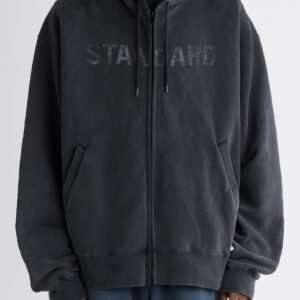 Balenciaga Oversize Zip-Up Graphic Hoodie