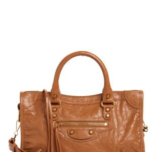 Balenciaga Small Le City Crinkle Leather Satchel